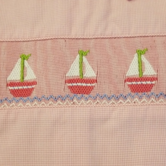 {Smocked Giraffe} Pink Embroidered Sail Boat Dress - Picture 8 of 8